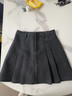 美拉德毛呢百褶半身裙女2026秋冬款高腰防走光小個(gè)子休閑a字短裙 6980【學(xué)院風(fēng)百褶短裙】毛呢料#灰色防走光 S (推薦80-95斤) 曬單實(shí)拍圖