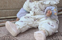 乖奇熊【夾棉加厚】女寶寶連帽連體衣秋冬嬰兒保暖棉服外出公主風(fēng)哈衣服 奶白無(wú)花果兒 80cm 曬單實(shí)拍圖