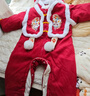 優(yōu)奇嬰兒衣服寶寶加絨加厚夾棉連體衣嬰幼兒百天周歲喜慶過(guò)年拜年衣服 曬單實(shí)拍圖