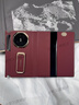 智父華為matext手機殼新款xt三折疊屏保護套hh非凡大師全包防摔mate xt磁吸翻蓋智能視窗超薄真皮外殼 【瑞紅色】頭層牛皮*腕帶支架*智能視窗 曬單實(shí)拍圖