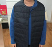 MUJI男式 輕量羽絨便攜式 背心 男士羽絨馬甲  藏青色5A L 曬單實(shí)拍圖