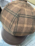 啄木鳥(niǎo)（TUCANO）復古格紋毛呢八角帽子女秋冬百搭顯臉小英倫報童帽文藝畫(huà)家貝雷帽 咖啡-格紋雙C標 均碼 (55-60cm)【一般均可戴】 曬單實(shí)拍圖