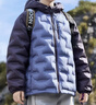 鴨鴨兒童羽絨服男女童2025新款輕薄童裝短款連帽秋冬學(xué)生外套FY 藍色 170 cm 曬單實(shí)拍圖