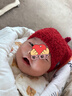 檸檬寶寶嬰兒帽子秋冬兒童帽子男女童小月齡寶寶套頭帽保暖 波爾紅 S 曬單實(shí)拍圖