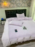水星系列家紡冬季牛奶絨四件套防靜電雙面絨膚裸睡床單床笠款高克重床上用品 蓓蕾紫【不掉毛 防靜電】  床笠款 1.8m  四件套-200*230被套 曬單實(shí)拍圖