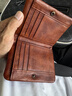 NOSSKISS國際奢侈品牌男士錢(qián)包手工擦色植鞣牛皮短款錢(qián)包復古真皮休閑錢(qián)包 咖啡色（植鞣牛皮） 曬單實(shí)拍圖
