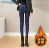 真維斯（Jeanswest）牛仔褲女小腳褲2025冬季加絨保暖高腰彈力修身顯瘦深藍加絨29 曬單實(shí)拍圖