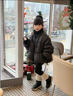 元氣小猴女童短款羽絨服冬裝2025新款兒童90白鴨絨大童女孩加厚面包服外套 黑色 160 cm 曬單實(shí)拍圖
