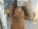 歌莉婭花瓣領(lǐng)連衣裙2025新款設計小眾收腰度假風(fēng)裙子1E5C4K620 66Y橙駝 XS 曬單實(shí)拍圖