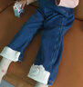 巴拉巴拉balaOne兒童長(cháng)褲女童寶寶直筒牛仔褲加絨保暖冬新款 深藍卷毛狗88301 120 曬單實(shí)拍圖