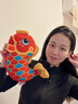 達令兔新年錦鯉玩偶抱枕年年有魚(yú)馬年吉祥物毛絨玩具春節擺件裝飾品禮物 紅色 約30厘米 曬單實(shí)拍圖