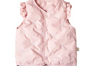 貝瑞加（Babyprints）兒童羽絨馬甲女童保暖背心護肚坎肩女寶寶秋冬上衣百搭 粉100 曬單實(shí)拍圖
