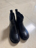 沙馳（SATCHI）女鞋松糕厚底加絨短靴保暖女靴2025冬季新款牛皮軟皮煙筒靴子 黑色(M807110R010) 加絨 34 (220mm) 曬單實(shí)拍圖