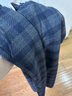 Cebrodz法國 格子褲子男冬季加厚美式復古直筒褲潮流大碼闊腿重磅休閑褲 藍色 2XL 曬單實(shí)拍圖