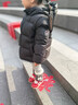 保姆鵝 兒童羽絨服寶寶短款加厚白鴨絨外套男童女童保暖防風(fēng)冬[NG2637] 黑 120 曬單實(shí)拍圖