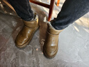 格爾卡森雪地靴男士2025防水羊皮毛一體冬季防滑真皮加厚絨東北低筒棉鞋 防水羚羊棕（全羊毛） 42 曬單實(shí)拍圖