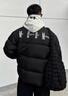 MEDM【王鶴棣同款】 90鴨絨國潮字母刺繡保暖立領(lǐng)羽絨服冬季外套 黑色 L 曬單實(shí)拍圖