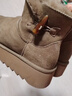 京東京造【厚底增高】中筒雪地靴25秋冬新款女鞋百搭真皮靴子女 栗色 39 曬單實(shí)拍圖