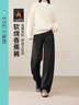 ESE-Y加絨香蕉褲女2025秋冬新款高腰顯瘦寬松休閑窄版直筒運動(dòng)長(cháng)褲 黑灰色-小個(gè)子 26 曬單實(shí)拍圖