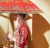 皓梵潔紅傘結婚新娘傘結婚紅傘婚慶紅雨傘婚傘新娘傘喜婚禮紅色接親婚嫁 【龍鳳雙喜】新娘傘-雙層刺繡 曬單實(shí)拍圖