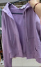 UR2026春季新款女休閑連帽抽繩拉鏈寬松外套UYY150053+ 葡萄紫花灰 S 曬單實(shí)拍圖