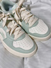 李寧（LI-NING）女鞋板鞋春季新款運動(dòng)休閑鞋子女士跑步百搭增高耐磨學(xué)生小白鞋 米白色/冰脂綠 【初云】 37 曬單實(shí)拍圖