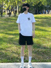 nasawassup夏日美式短袖男2026爆設計潮流字母印花春夏薄體恤百搭痞帥情侶裝 晴空粉 M 建議105-125斤 曬單實(shí)拍圖