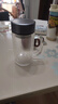 不銹鋼蓋雙層玻璃杯帶手柄高硼硅辦公杯大容量泡茶杯把手 銀色盛景鋼蓋 380ml 1只 曬單實(shí)拍圖