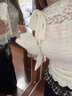 妙奕嘉白色洋氣蕾絲半高領(lǐng)打底衫女內搭春季可外穿高級感小個(gè)子性感純欲 蕾絲鉤花系帶長(cháng)袖針織衫 L 【建議105斤以?xún)取?曬單實(shí)拍圖