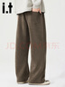 :CHOCOOLATEit加絨加厚燈芯絨休閑褲男冬季新款闊腿彎刀衛褲男 卡其加絨 XL 曬單實(shí)拍圖