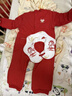 全棉時(shí)代嬰兒拜年服冬裝加厚連體衣寶寶過(guò)年喜慶新年紅色禮服 全棉紅 90 曬單實(shí)拍圖