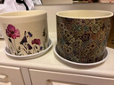 花盆綠植盆栽大口徑陶瓷花盆家用室內蝴蝶蘭綠蘿北歐藝術(shù)大花盆 JH印花繁花2個(gè)組合（送塑料盤(pán)） 圖上有尺寸 曬單實(shí)拍圖
