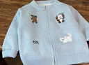2025秋兒童裝針織開(kāi)衫外套韓版洋氣可愛(ài)重工刺繡拉鏈春秋毛衣 藍色【KF803藍色拉鏈衫】 120 曬單實(shí)拍圖