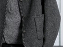 三彩【綿羊毛】2025冬季新款雙面呢短外套毛呢大衣女 礦石灰 L 165/88A 曬單實(shí)拍圖