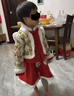 漢服女童冬裝中國風(fēng)古裝周歲禮服兒童唐裝加厚過(guò)年寶寶拜年服套裝 BN99紅色【送流蘇】 100 【建議23-28斤】 曬單實(shí)拍圖