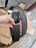 蔻馳（COACH）奧萊男士飾片扣可裁剪雙面腰帶皮帶禮物，38MM QB/炭黑色/黑色 曬單實(shí)拍圖