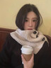 帞帟仿羊毛針織圍脖女秋冬百搭保暖脖套假領(lǐng)子2026新款高級感護頸圍巾 米色 長(cháng)度30cm 曬單實(shí)拍圖