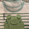 婧麒（JOYNCLEON）嬰兒短袖T恤衣服純棉女童男童夏裝童裝半袖上衣0歲1幼兒3寶寶女 綠可愛(ài) + 條紋青蛙 110 cm 曬單實(shí)拍圖