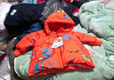 鴨鴨25新款冬裝男童中長(cháng)款羽絨服寶寶小童兒童印花加厚外套 橘色 100 曬單實(shí)拍圖