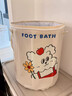 泡腳專(zhuān)用桶折疊式便攜可愛(ài)泡腳袋可折疊洗腳盆宿舍養生保溫桶 卷毛熊有蓋 (可折疊帶支撐款) 曬單實(shí)拍圖