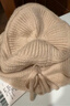 玖慕（JIUMU）綿羊毛保暖毛線(xiàn)帽秋冬季針織帽冷帽冬帽堆堆帽戶(hù)外護耳防寒帽子女 曬單實(shí)拍圖