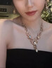 念芙公主項鏈耳環(huán)套裝女輕奢高級感新年生日新娘成人禮服配飾香檳色 香檳色水滴套裝【項鏈+耳釘】 曬單實(shí)拍圖