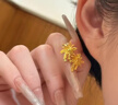 中國珠寶炫彩煙花黃金耳釘女士足金繞線(xiàn)耳飾耳環(huán)生日紀念日禮物送女友老婆 足金炫彩煙花耳釘+品牌禮盒 金重約2.5g 曬單實(shí)拍圖