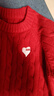 左西女童紅色毛衣拜年服秋冬裝2025新款兒童針織衫女孩冬季保暖潮 白色 150 建議身高150cm左右 曬單實(shí)拍圖