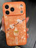 古古優(yōu)橙色適用蘋(píng)果手機殼17promax新款iPhone16pro高級感15小羊皮14plus獨特13好看12手機11超火xs全包 貼皮殼【PW金邊櫻花葫蘆星宇橙】 iPhone17ProMax 曬單實(shí)拍圖