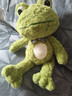 呆萌綠卡通青蛙圓眼蛤蟆女孩摟抱布娃娃安撫治愈系安撫睡覺(jué)公仔 蝴蝶結領(lǐng)結顏色隨機發(fā) 50cm 曬單實(shí)拍圖