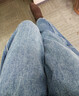三彩【加絨】2025冬季新款彎刀牛仔褲休閑寬松長(cháng)褲簡(jiǎn)約M 霧霾藍 S 155/64A 曬單實(shí)拍圖