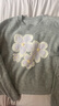 香影灰色花朵提花針織衫女2026春季新款含羊毛長(cháng)袖慵懶感圓領(lǐng)毛衣 淺灰 M 160/84A/95-110斤 曬單實(shí)拍圖