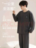 浪莎睡衣男2025新款春秋季長(cháng)袖長(cháng)褲簡(jiǎn)約大碼套裝男士家居服兩件套 曬單實(shí)拍圖