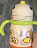 babycare兒童保溫杯大寶寶學(xué)飲吸管水杯水壺霸王龍不銹鋼保溫杯上學(xué)1 恐龍把手款+吸嘴-光電青 300ml 曬單實(shí)拍圖